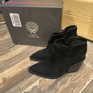 Vince Camuto black booties